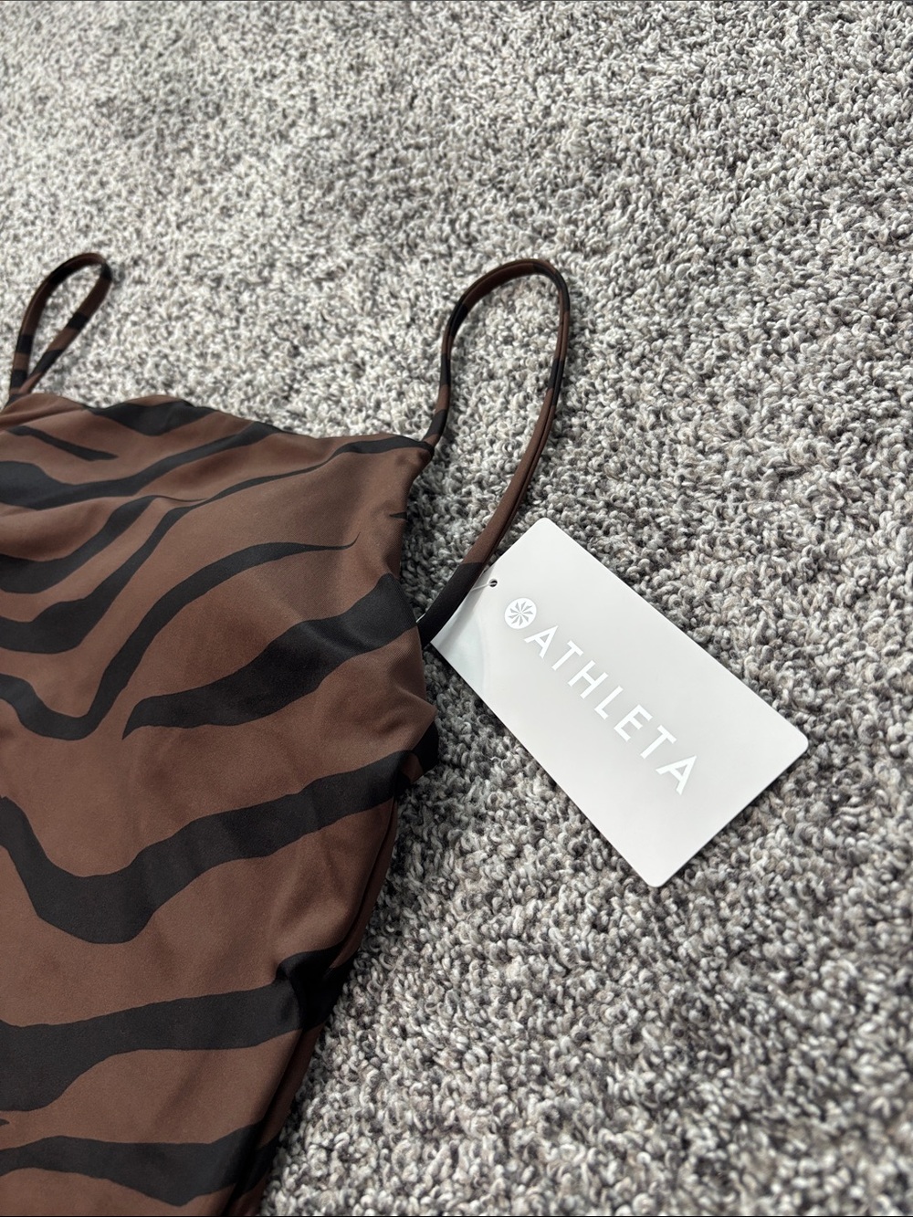 NWT Athleta Straight Neck One Piece Zebra Print Swimsuit - Picture 6 of 10
